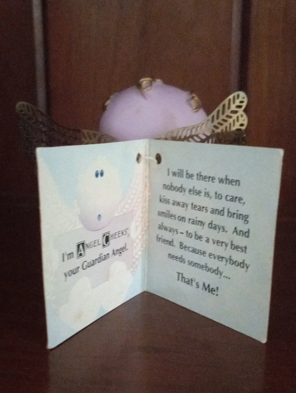 2001 Russ Berrie Angel Cheeks Christmas Red Gift Figurine Kirks Kritters